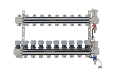 Коллекторная группа PROFACTOR латунь, с регулирующими клапанами, в сборе, 1х10 выходов 3/4 ЕК PF MB 804.10