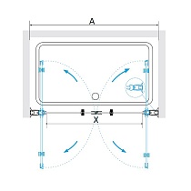 Душевая дверь RGW Passage PA-104B 100x195 черный, прозрачное 060810410-14