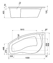 Акриловая ванна Santek Майорка 150x90 L