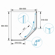 Душевой уголок RGW Passage PA-86B 90x90 прозрачное, черный 38088699-14