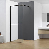 Душевая перегородка AQUAme AQM3720-2-9 90x200 прозрачное, черный матовый