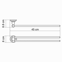 Полотенцедержатель WasserKRAFT Ammer K-7031 двойной, матовый хром