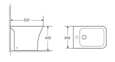 Напольное биде Azario Fretta Square AZ-1215C