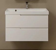 Тумба с раковиной AQUAme S3 80 см белый глянец