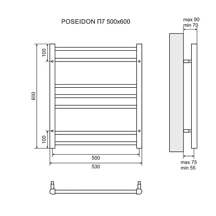 Полотенцесушитель водяной Lemark Poseidon LM42607 П7 50x60