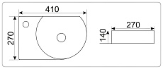 Раковина CeramaLux N 9273R 41 см правая