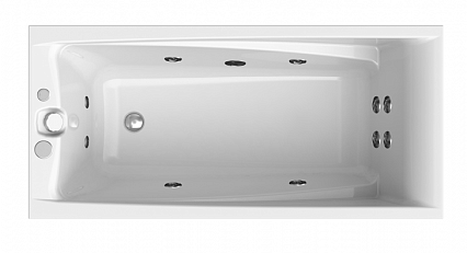 Акриловая ванна Ваннеса Фелиция 160х75 с г/м Актив хром, фигурная панель