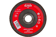 Диск лепестковый торцевой (125х22.2 мм; P100) для УШМ Elitech 1820.039200