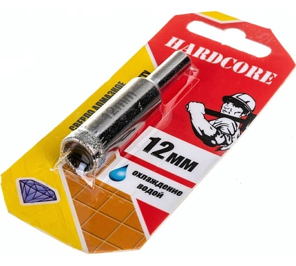 Сверло-коронка алмазное по кафелю и керамограниту 12 мм Hardcore 152012
