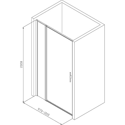 Душевая дверь Allen Bray Priority 100x200 3.31005.BA прозрачная, серебро браш