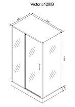 Душевой уголок Cerutti Victoria 120x90 прозрачный, черный