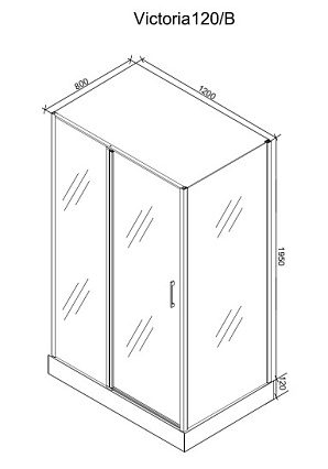 Душевой уголок Cerutti Victoria 120x90 прозрачный, черный