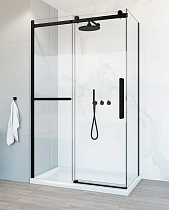 Душевой уголок Vincea Como Soft VSR-1CS8011CLB 110x80 черный, прозрачный