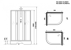 Душевая кабина Niagara NG 33984-14LBKT 90x80 стекло матовое, без крыши, тропический душ