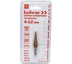 Сверло ступенчатое по металлу (4/6/8/10/12 мм; HSS W4 TiN) Bohrer 31541200