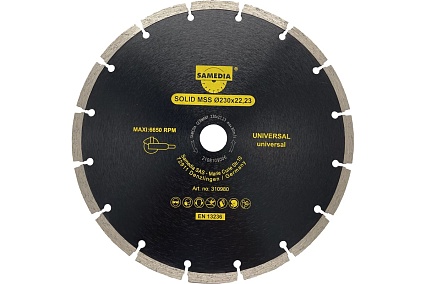 Диск алмазный универсальный SOLID MSS 230x22.23 мм, 16 сегментов SAMEDIA 310980