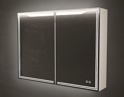 Зеркальный шкаф Art&Max Merano 100x80 см AM-Mer-1000-800-2D-DS-F с подсветкой, анти-пар