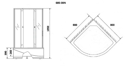 Душевой уголок Niagara NG-005-14 80x80 матовый