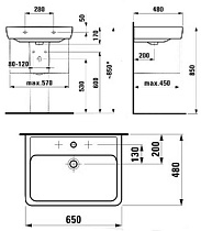 Раковина Laufen Pro 65 8.1895.3.000.104.1