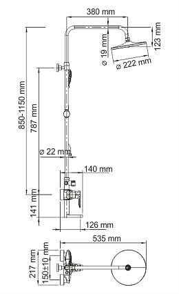 Душевая стойка WasserKRAFT A16601