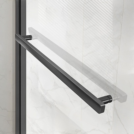 Душевой уголок Vincea Слим Софт (Slim Soft) VSR-1SS8010CLGM 100x80 вороненая сталь, стекло прозрачное