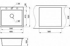 Кухонная мойка Granula GR-6001 60 см пирит