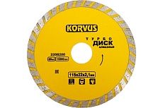 Диск алмазный турбо 115x2.1x22 мм Korvus 2208200 Лк-00003262