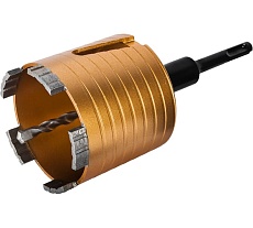 Коронка алмазная Эксперт по бетону 82 мм, SDS-plus, безударная, 5 турбосегментов 10 мм Практика 908-283