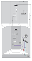 Смеситель для душа Hansgrohe RainSelect 15380670 с термостатом, матовый черный