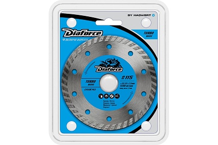 Диск алмазный Turbo basic 115x22.23x7.5x1.9 мм, сухой рез Diaforce 511115