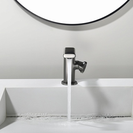 Смеситель для раковины Black&White Gravity GF-7207-GM оружейная сталь