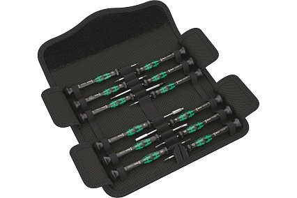 Набор прецизионных отвёрток WERA PH/TXbo/ipr/SL/hex внутр/microstix 12 предметов WE-073677