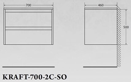 Тумба со столешницей BelBagno Kraft 70 см