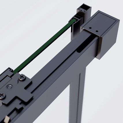 Душевая дверь Vincea Софт 2 (Soft 2) VDS-3SO2100CLGM 100x200 вороненая сталь, прозрачная