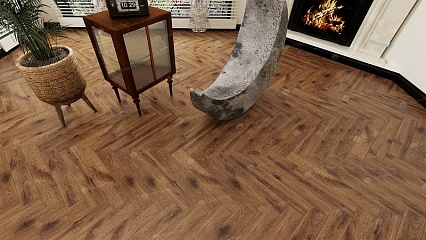 Ламинат Alpine Floor Herringbone 12 Дуб Умбрия 600x100x12 мм, LF105-11B