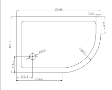 Поддон для душа Orans Tray TF1280-4 120x80 асимметричный L