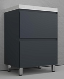 Тумба с раковиной Style Line Манхэттен 60 см напольная, графит