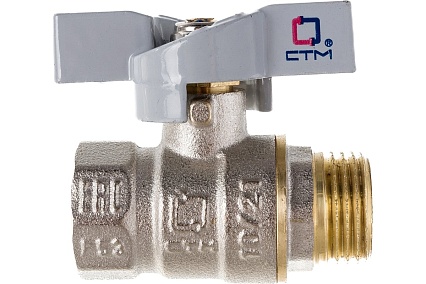 Шаровой кран для воды СТМ СТАНДАРТ 1/2", г/ш, бабочка CWFMB012