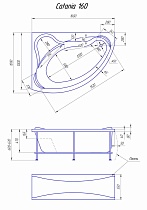 Акриловая ванна 1MarKa Catania 160x110 R