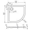 Поддон для душа Roltechnik Flat Round 80x80 четверть круга