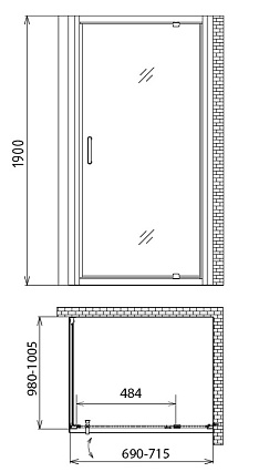 Душевой уголок Gemy Sunny Bay S28130-A100 70x100