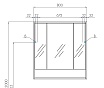 Зеркальный шкаф Акватон Рико 80 см ясень фабрик, 1A215302RIB90