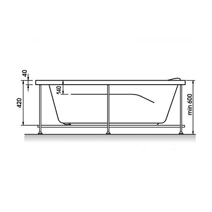 Акриловая ванна Relisan Zoya 140x90 см L