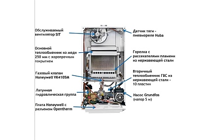 Газовый настенный котел Baxi ECO NOVA 24F, белый 100021428