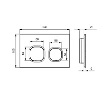 Кнопка смыва Iddis Uniglass UNG01BCi77 черный/хром