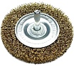 Щетка Lessmann диск гофр. Д75x10, MES 0,25мм, хвост-к 6мм 410136