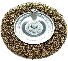Щетка Lessmann диск гофр. Д75x10, MES 0,25мм, хвост-к 6мм 410136
