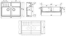 Кухонная мойка Florentina Вилладжио 90 см антрацит FS, 20.385.F0898.302