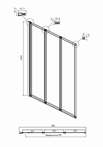 Шторка для ванны Ambassador Bath Screens 90x140 16041113 хром, прозрачный