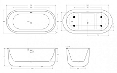 Акриловая ванна BelBagno BB709 170x78 см BB709-1700-780